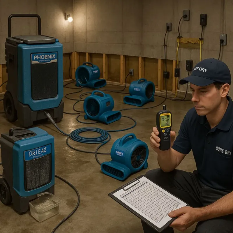 Structural Drying and Dehumidification process in Melissa, TX